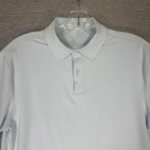 Vineyard Vines Polo Shirt Mens Medium Blue Striped Brrr Performance Stretch Golf